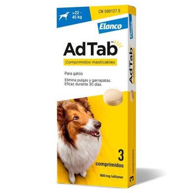 Adtab 900 mg 3 Comprimidos Masticables para Perros (22-45 kg)