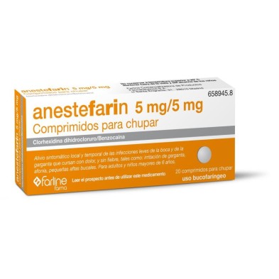 Anestefarin 5 mg/5 mg 20 Comprimidos para Chupar