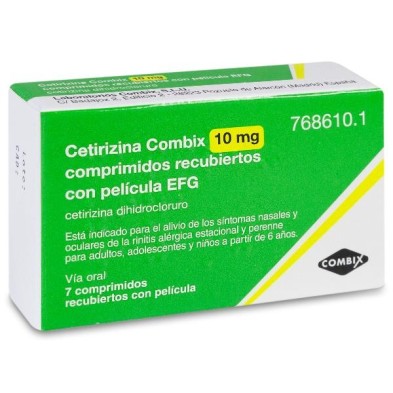 Cetirizina Combix Efg 10 mg 7 Comprimidos Recubiertos