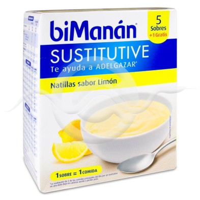 Bimanan Sustitutivo Natilla 6 Sobres 50 g Sabor Limón
