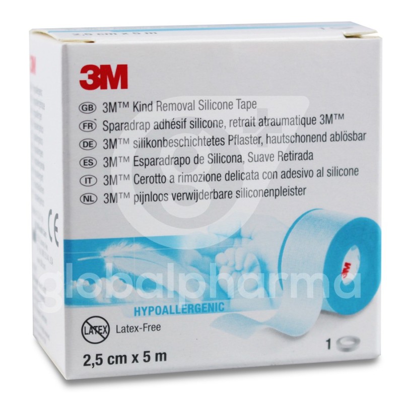 Esparadrapo Hipoalergico Silicona 1 Rollo 5 m x 2,5 cm