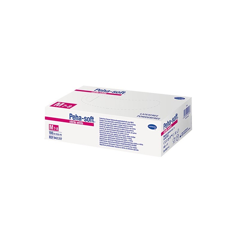 Guantes de Nitrilo Desechables Peha-soft Nitrile 100 Unidades Talla m White