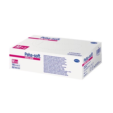 Guantes de Nitrilo Desechables Peha-soft Nitrile 100 Unidades Talla m White