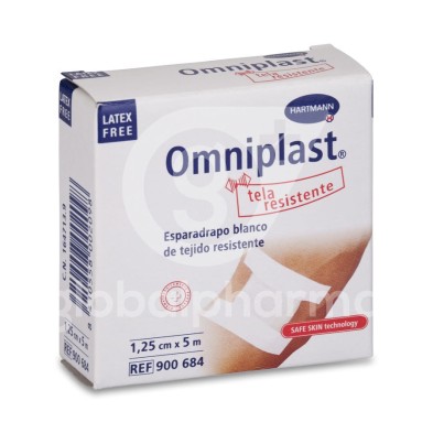 Esparadrapo Hipoalergico Omniplast Tejido Resistente 1 Unidad 5 m x 1,25 cm Color Blanco