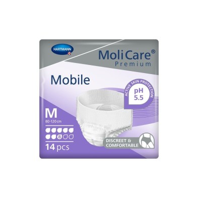Absorb Inc Orina Ligera con Slip Molicare Premium Mobile 14 Unidades Talla m 8 Gotas Color Lila