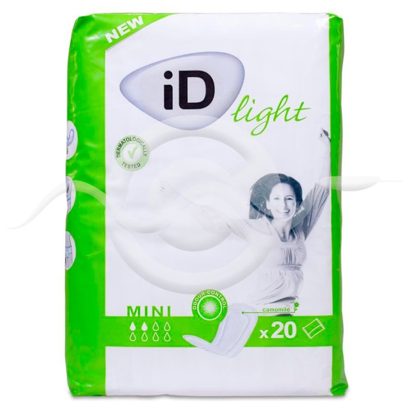 Compresa Incontinencia Orina Ligera Id Discreet Light Pads Mini 20 Unidades