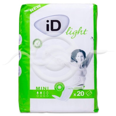 Compresa Incontinencia Orina Ligera Id Discreet Light Pads Mini 20 Unidades