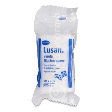 Venda de Gasa Hidrofila Cambric Lusan Fijacion Suave 1 Unidad 7 cm x 5 cm