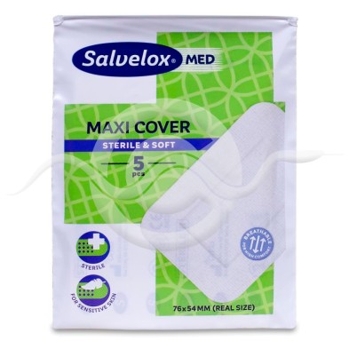 Apósito Estéril Salvelox Med Maxi Cover 5 Apósitos 76 mm x 54 mm