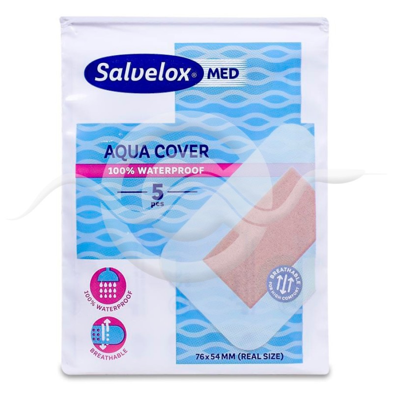 Salvelox Med Aqua Cover Apósito Adhesivo 5 Apósitos 76 mm x 54 mm