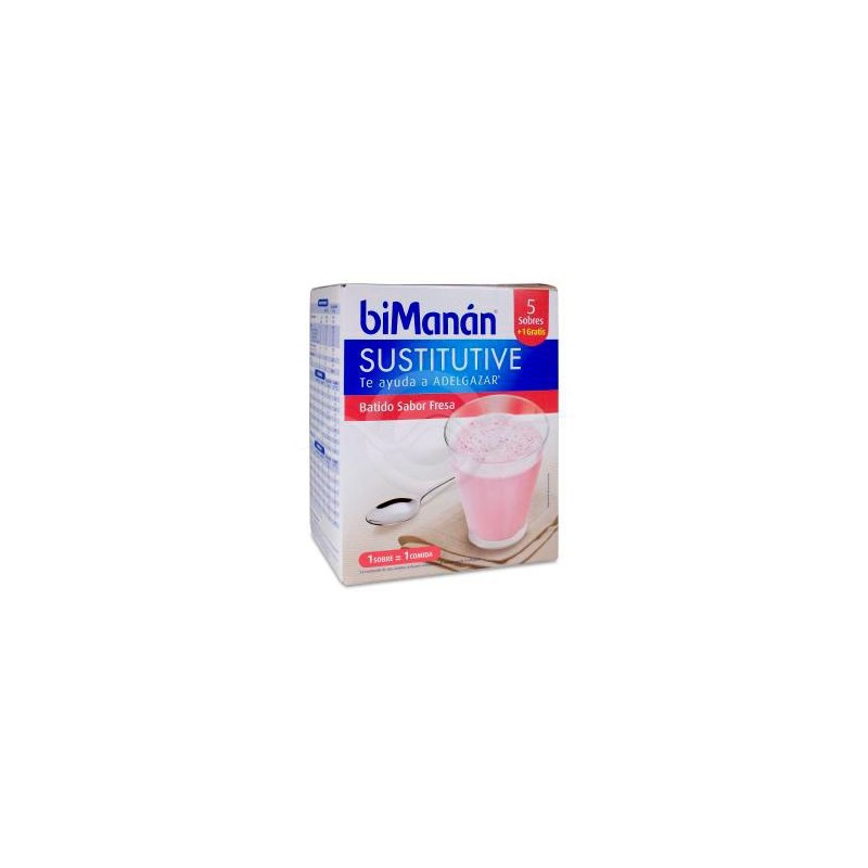 Bimanan Sustitutivo Batido 6 Sobres 55 g Sabor Fresa