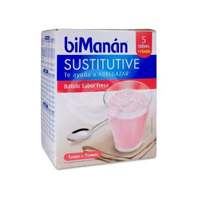 Bimanan Sustitutivo Batido 6 Sobres 55 g Sabor Fresa