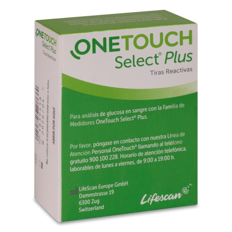 Tiras Reactivas Glucemia Onetouch Select Plus 100 Unidades