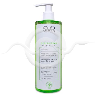 SEBIACLEAR GEL MOUSSANT ESPUMA LIMPIADORA DESINCRUSTANTE SIN JABÓN PURIFICANTE SVR 400 ML