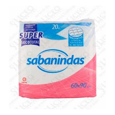PROTECTOR DE CAMA ABSORBENTE EXTRA 60 X 90 SABANINDAS 20 UNIDADES