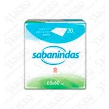 PROTECTOR DE CAMA ABSORBENTE EXTRA SABANINDAS 60 X 60 20 UNIDADES