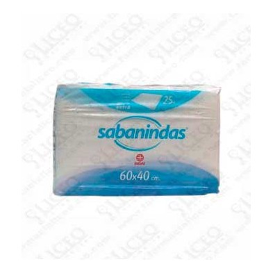 PROTECTOR DE CAMA ABSORBENTE EXTRA 60 X 40 SABANINDAS 25 UNIDADES