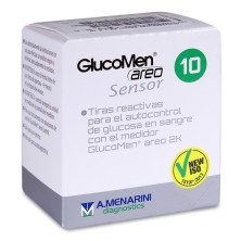 Tiras Reactivas Glucemia Glucomen Areo Sensor 10 Unidades