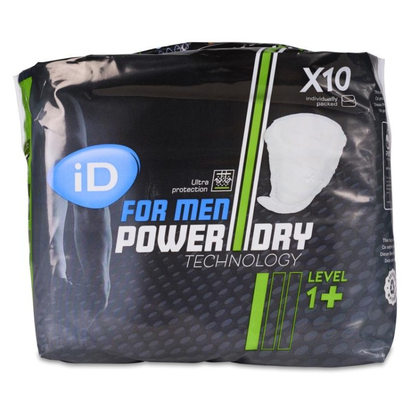 Protector Masculino Incontinencia Orina Ligera Id Discreet Pads For Men Normal 10 Unidades