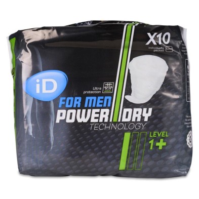 Protector Masculino Incontinencia Orina Ligera Id Discreet Pads For Men Normal 10 Unidades