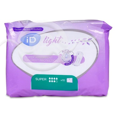 Compresa Incontinencia Orina Ligera Id Discreet Light Pads Super 10 Unidades