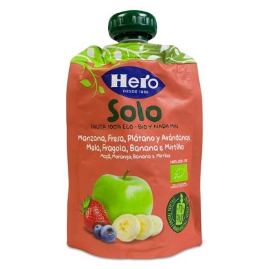Hero Baby Solo Manzana Plátano Fresa y Arándanos 1 Envase 100 g