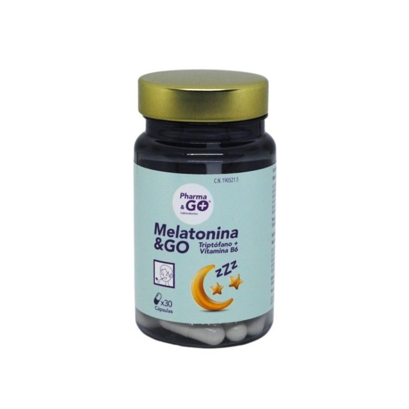 Melatonina con Triptófano y Vitamina B6 & Go 30 Cápsulas