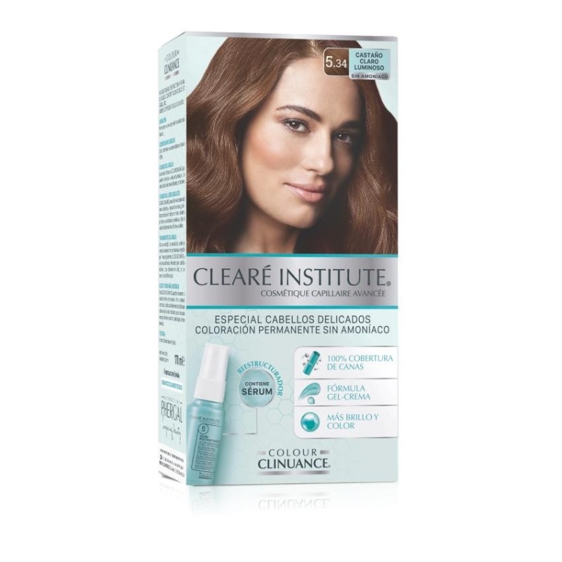 Cleare Institute Colour Clinuance 1 Envase 170 ml Tono 5.34 Castaño Claro Luminoso