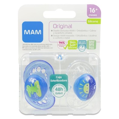 Chupete Silicona Fisiológico Mam Original + 16 Meses Coleccion 2-a Pack Doble