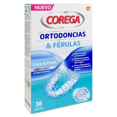 Corega Ortodoncias & Ferulas 36 Tabletas Limpiadoras