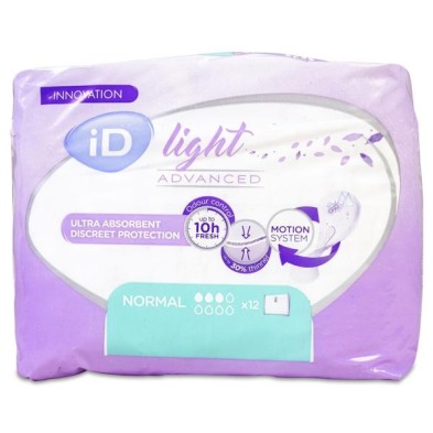 Compresa Incontinencia Orina Ligera Id Discreet Light Pads Normal 12 Unidades