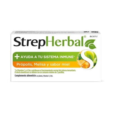 Strepherbal 16 Pastillas para Chupar Sabor Propolis Melisa Miel