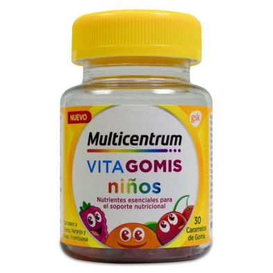 Multicentrum Junior Vitagummy 30 Caramelos de Goma Sabor Frutos Cereza Naranja y Fresa/frambuesa