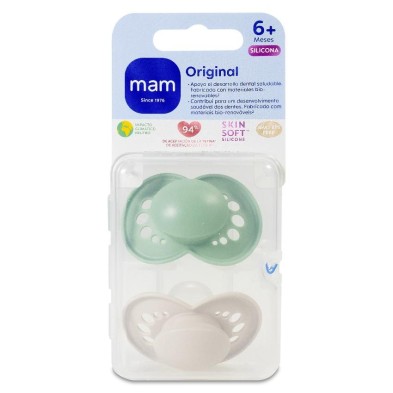Chupete Silicona Mam Original + 6 Meses Coleccion 1-n Pack Doble