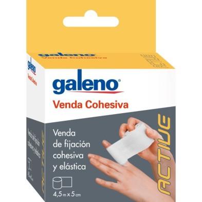 Venda Elastica Cohesiva Galeno Active 1 Unidad 4,5 m x 5 cm Color Blanco