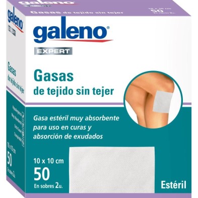 Galeno Expert Gasa Estéril Tejido sin Tejer 50 Unidades 10 cm x 10 cm