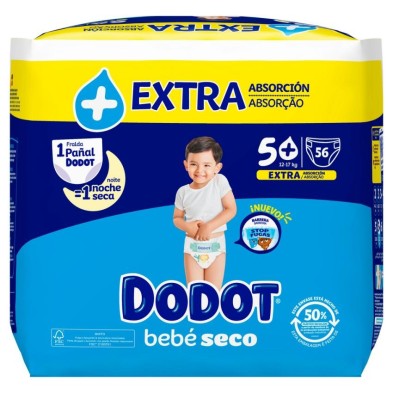 Pañal Infantil Dodot Bebé Seco Extra Talla 5 11-16 kg 56 Unidades Sticker