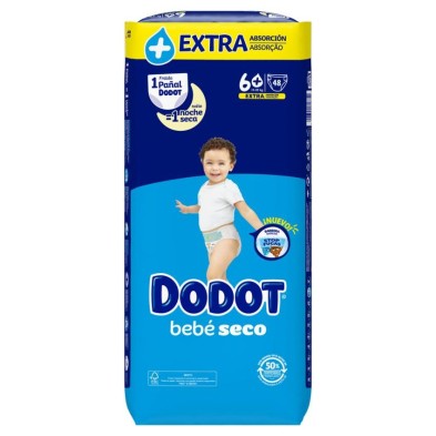 Pañal Infantil Dodot Bebé Seco Extra Talla 6 13-18 kg 48 Unidades Sticker
