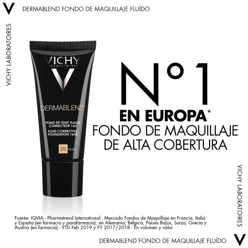 DERMABLEND FONDO DE MAQUILLAJE CORRECTOR VICHY 30 ML 25 NUDE