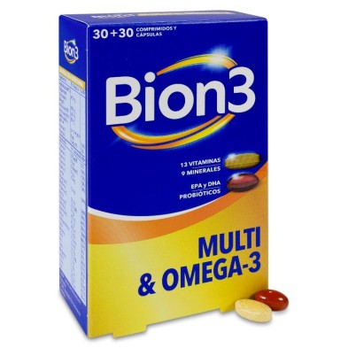 bion3 Multi & omega-3 30 Comprimidos + 30 Cápsulas