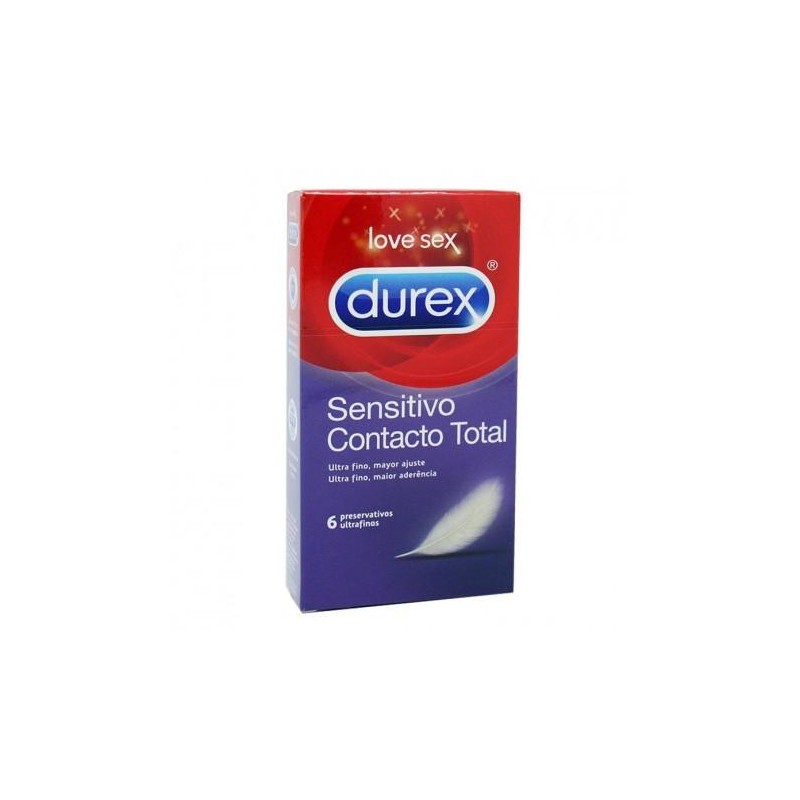 DUREX SENSITIVO CONTACTO TOTAL PRESERVATIVOS 6 UNIDADES
