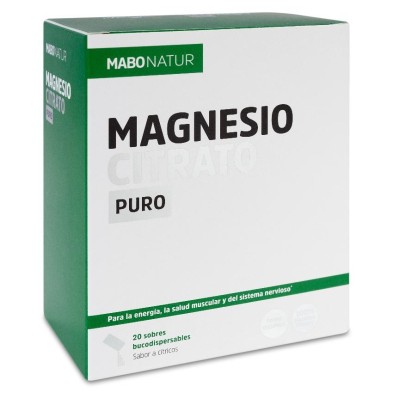 Mabonatur Magnesio Citrato Puro 20 Sobres Bucodispersables 5,3 g Sabor a Citricos