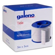 Esparadrapo Galeno Tela Pro 1 Unidad 5 m x 5 cm Color Blanco