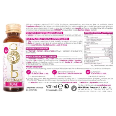 PURE GOLD COLLAGEN 500 ML (10 FRASCOS X 50ML)