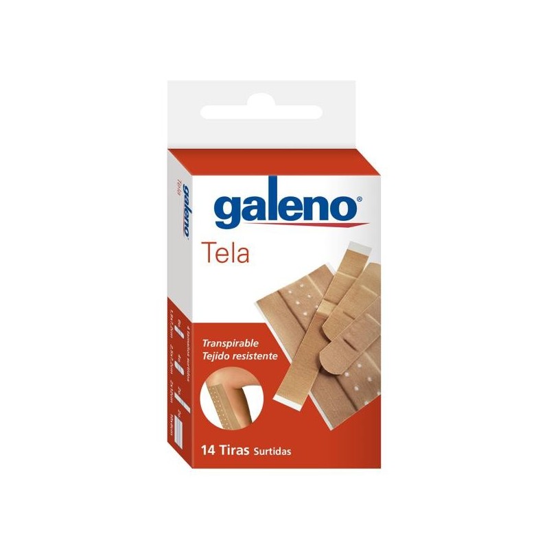 Galeno Tela Apósito Adhesivo Color Piel 14 Unidades 4 Tamaños Precortado