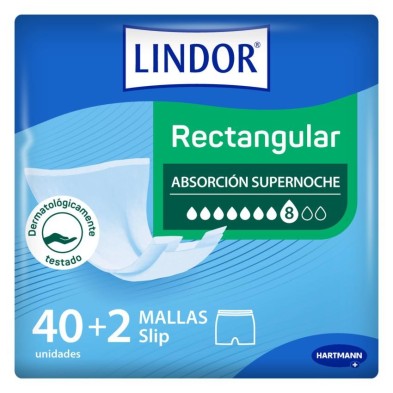 Absorbente Incontinencia Orina Super-noche Rectangular Lindor Maxi 80 Unidades