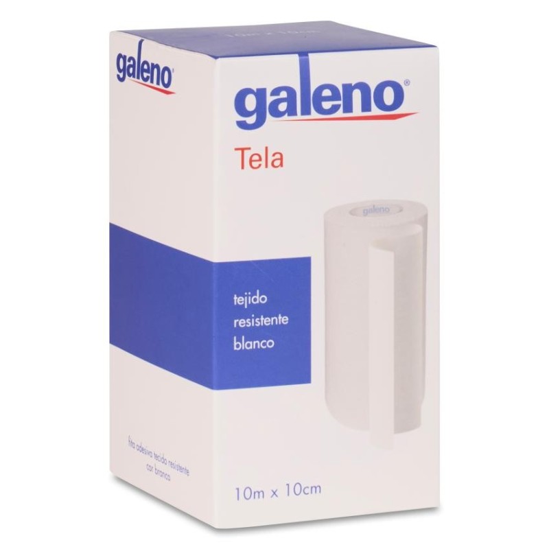 Esparadrapo Galeno Tela 1 Unidad 10 m x 10 cm Color Blanco