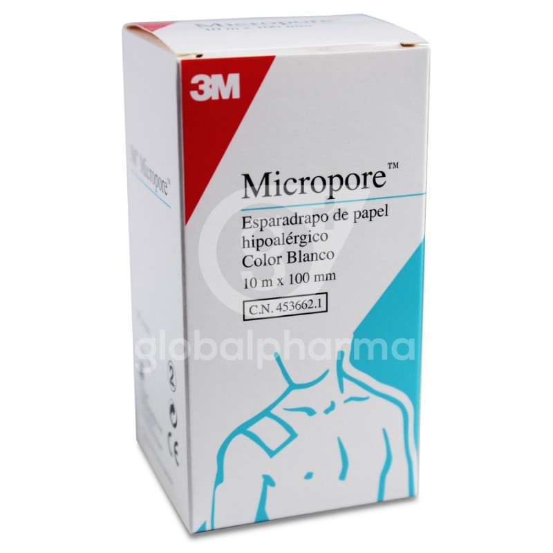 Esparadrapo Hipoalergico Papel Micropore 1 Unidad 10 m x 10 cm Color Blanco