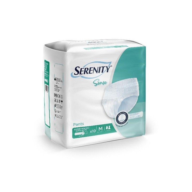 Absorbente Incontinencia Orina Super-noche Anatómico Serenity Sense Pants 80 Unidades Talla Mediana