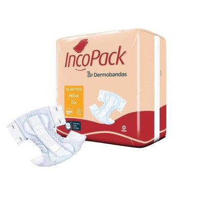 Absorbente Incontinencia Orina Día Anatómico Incopack Elastico 80 Unidades Talla Media